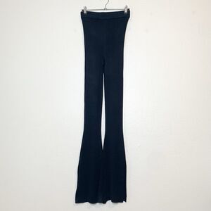 Michael Costello x Revolve Elizabeth Pants XS Black Rib Knit Flare Slit